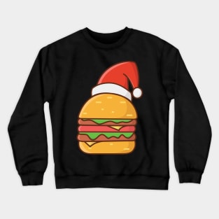 Burger with santa hat Crewneck Sweatshirt